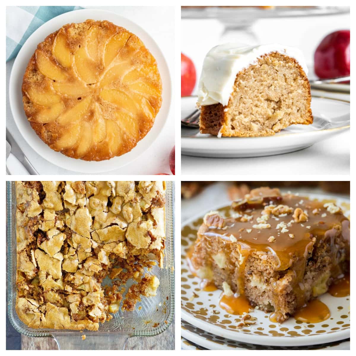 The 50 best apple recipes for fall! 🍎 Find delicious ways to use fresh apples with easy apple breads, muffins, cakes, pies, crisps, cobblers, breakfast recipes and desserts. Perfect for apple picking season, fall baking, Thanksgiving and anytime you have a big bag of apples to use. Save this collection of easy apple recipes for fall! apple cake recipes collage