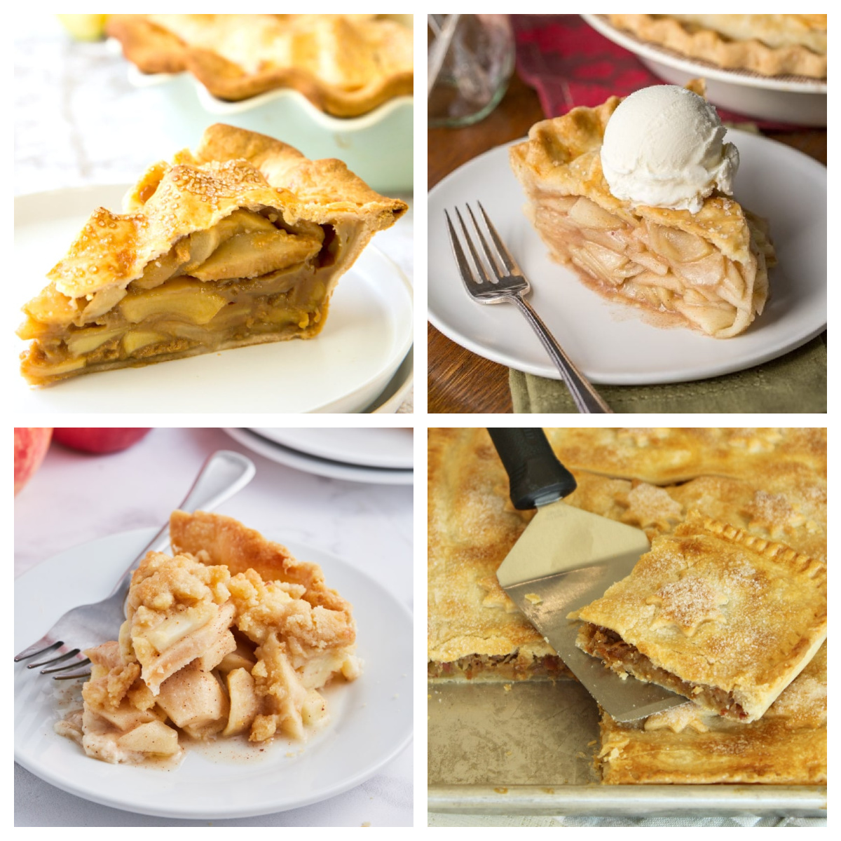 The 50 best apple recipes for fall! 🍎 Find delicious ways to use fresh apples with easy apple breads, muffins, cakes, pies, crisps, cobblers, breakfast recipes and desserts. Perfect for apple picking season, fall baking, Thanksgiving and anytime you have a big bag of apples to use. Save this collection of easy apple recipes for fall! collage apple pie recipes
