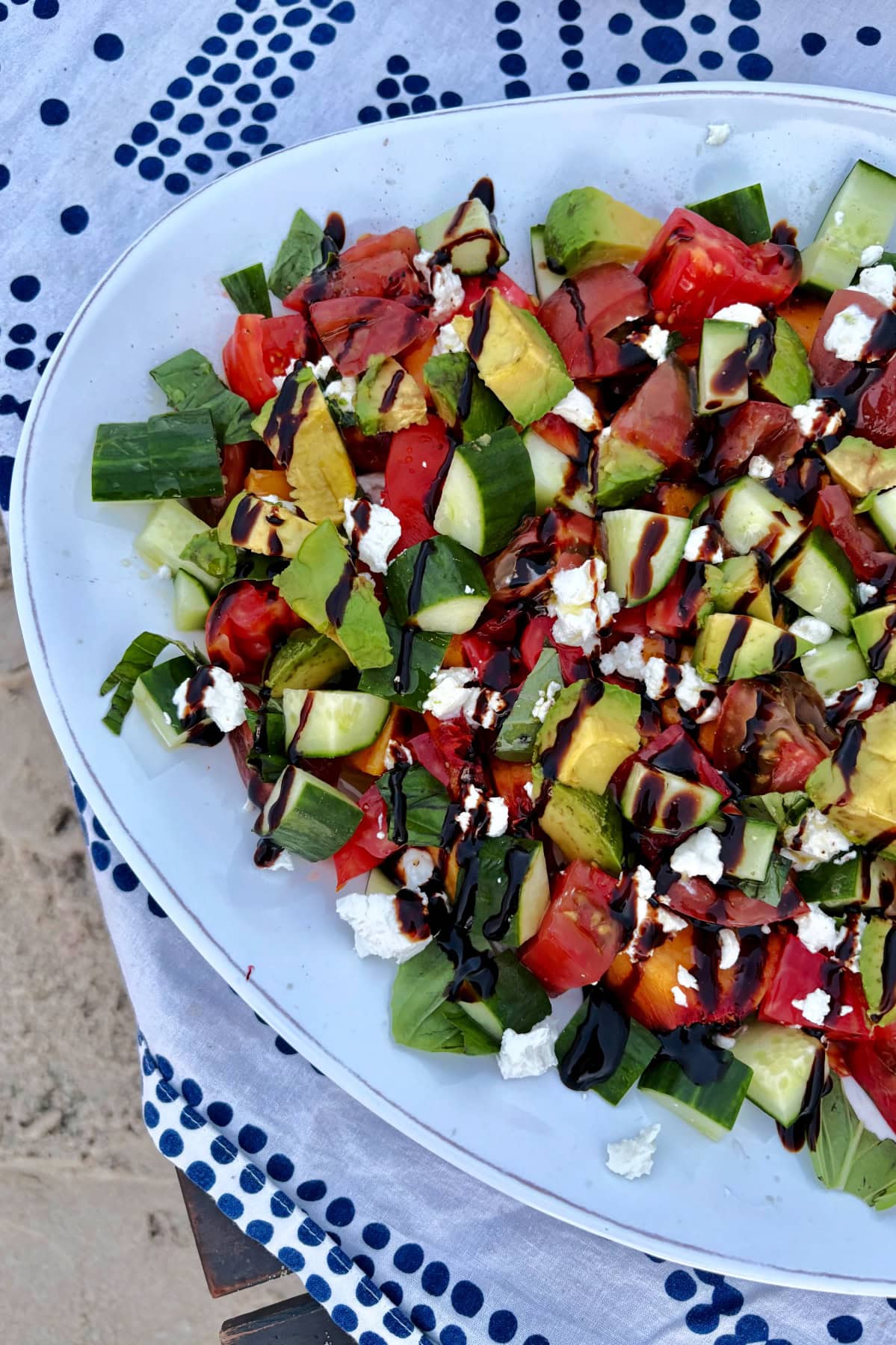 summer salad on platter