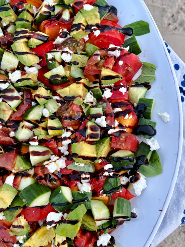 summer salad on platter