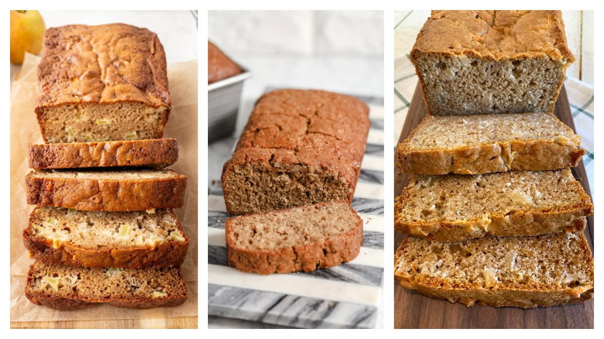 Looking for the best apple breakfast recipes for fall? This collection is filled with cozy favorites, including apple muffins, pancakes, waffles, French toast, cinnamon rolls, scones, oatmeal and quick breads. Save these easy apple breakfast ideas for weekend brunch, holiday mornings and all of apple season! three apple bread recipes