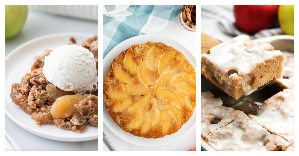 Looking for the best apple cake recipes? This collection is packed with cozy fall favorites, including classic apple cakes, Bundt cakes, coffee cakes, caramel apple cakes and more. Save this list for apple season and start baking! three special apple cakes