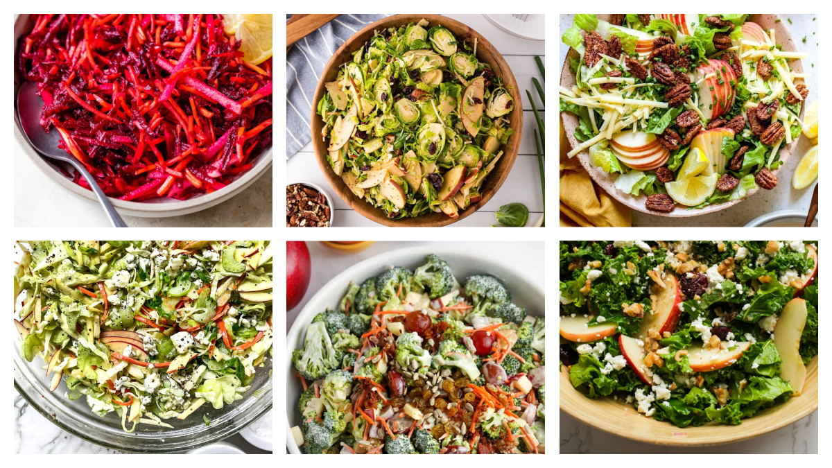 apple salad recipes collage