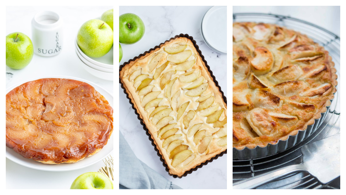 Looking for the best apple dessert recipes? Try these delicious fall favorites, including apple cobblers, bars, cheesecake, cookies, turnovers, dumplings, tarts, caramel apples and more. Save this collection for apple season! three apple tart recipes