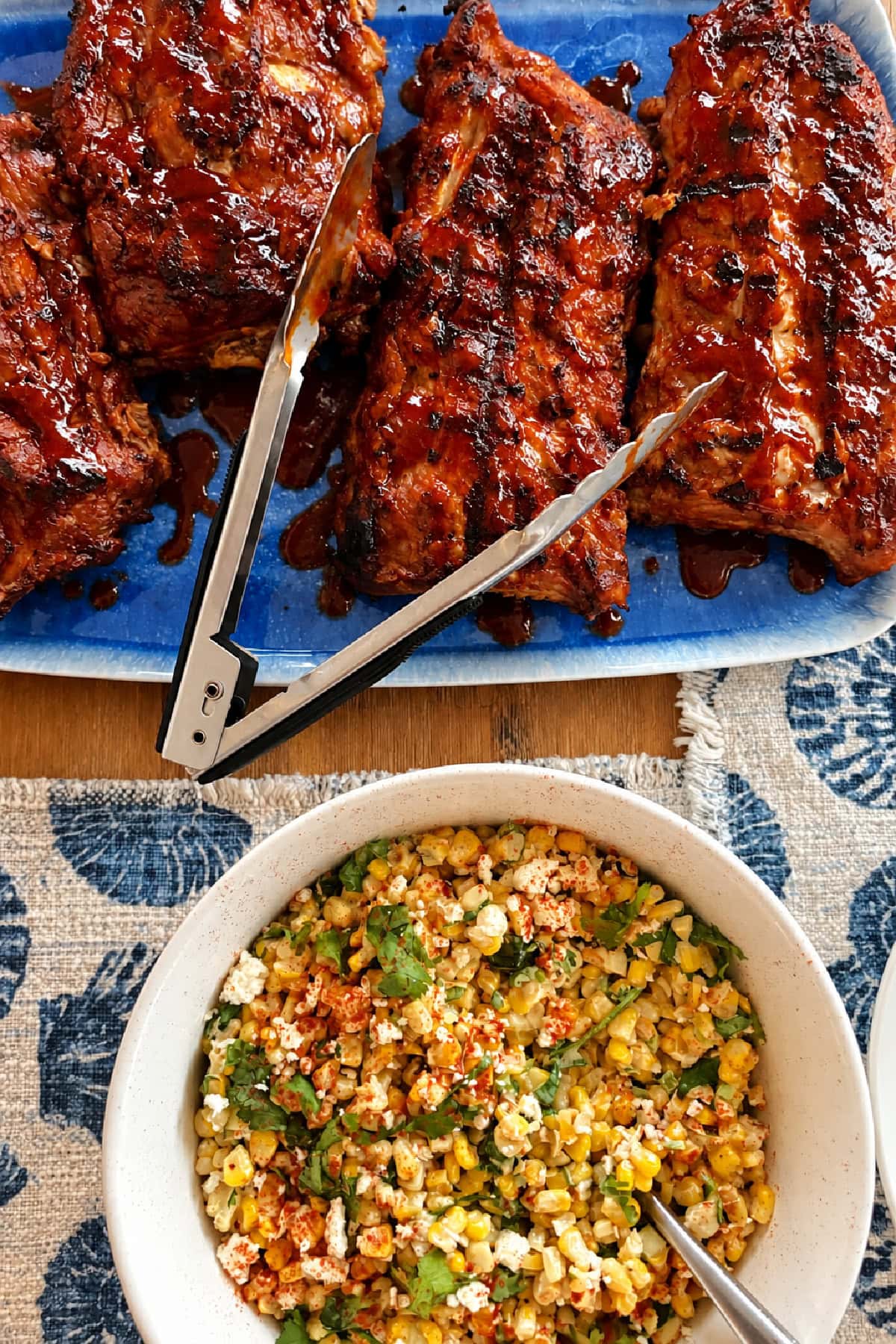 Dr. Pepper Ribs with Corn Salad