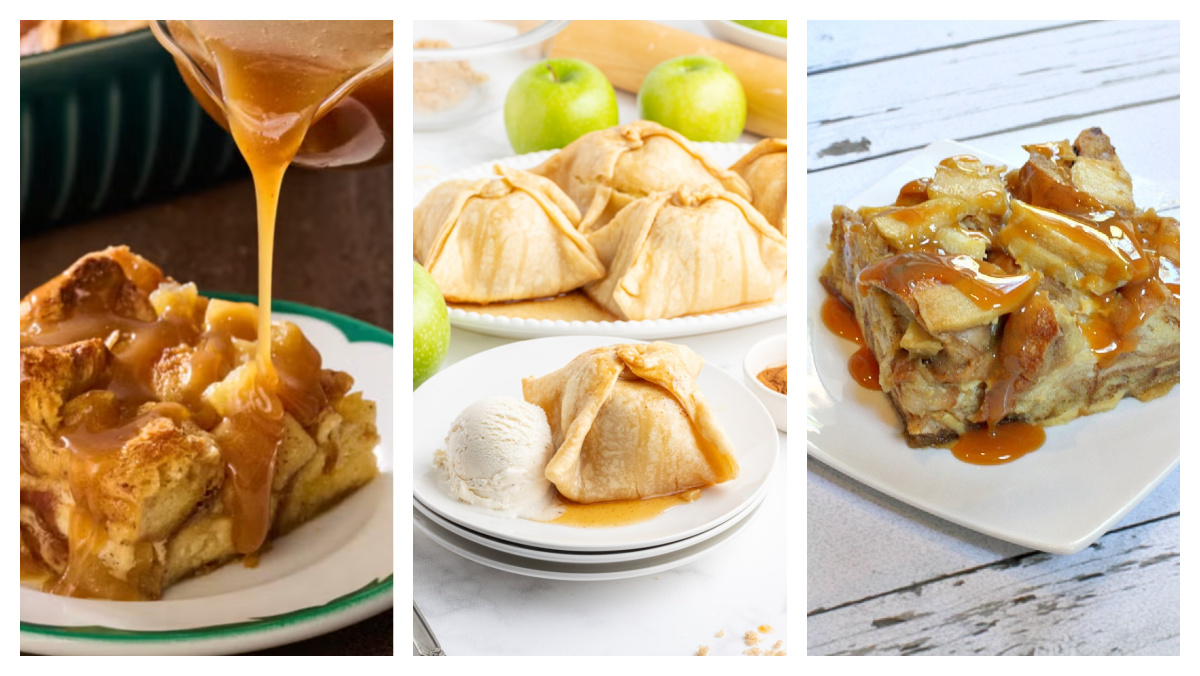Looking for the best apple dessert recipes? Try these delicious fall favorites, including apple cobblers, bars, cheesecake, cookies, turnovers, dumplings, tarts, caramel apples and more. Save this collection for apple season! three old fashioned apple desserts