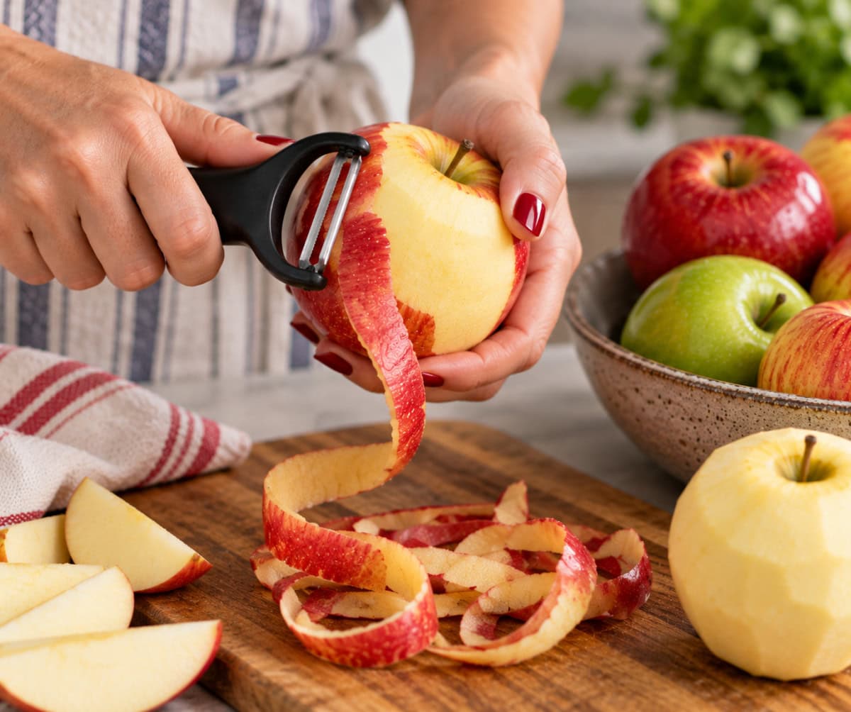 peeling apples