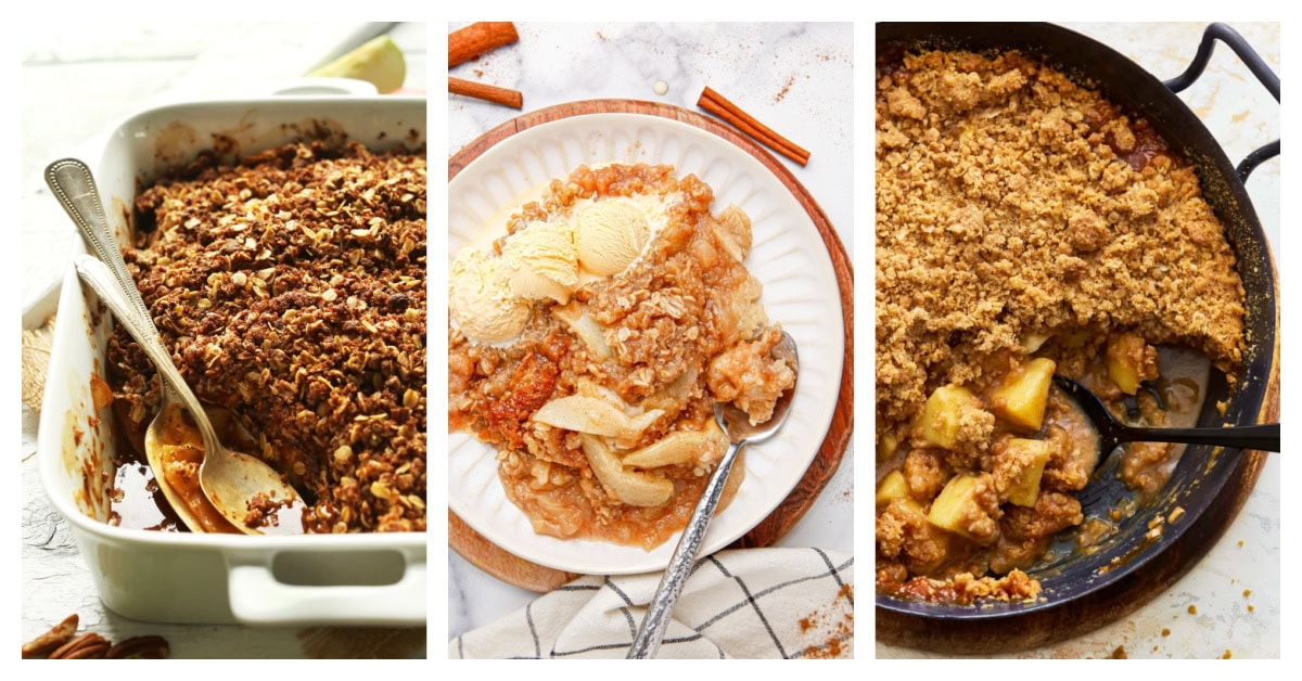 Three photos showing Special Diet Apple Crisps