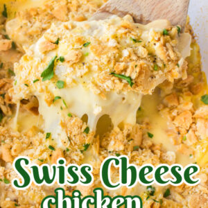 Pinterest pin for Swiss Cheese Chicken