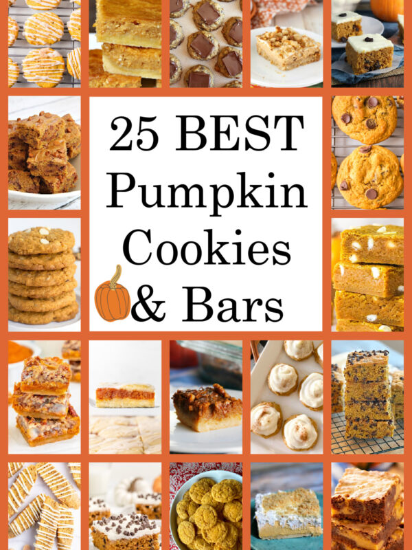 collage of best pumpkin cookies and bars