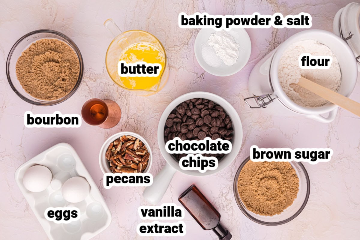 ingredients displayed for making bourbon bars