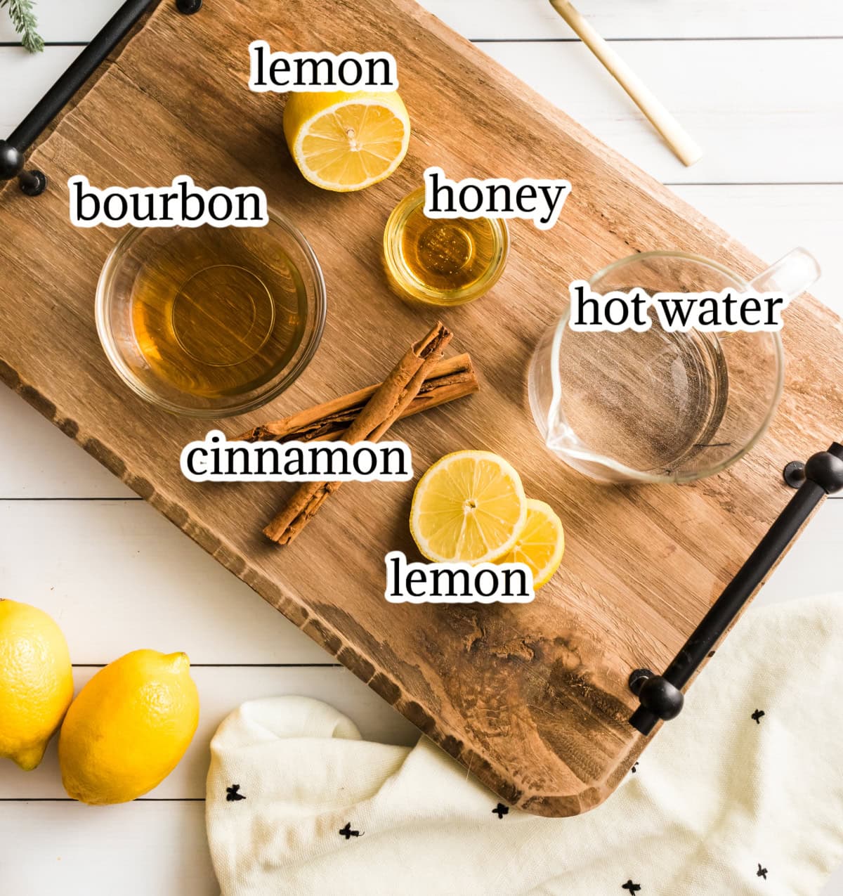 ingredients displayed for making hot toddy