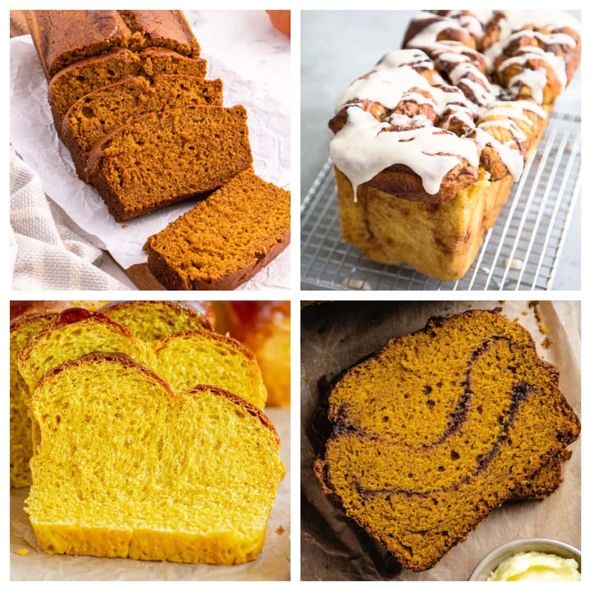 special pumpkin breads in a collage